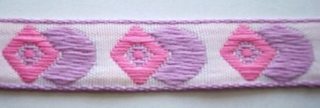 Orchid/Pink 5/8 Inch Deco Jacquard