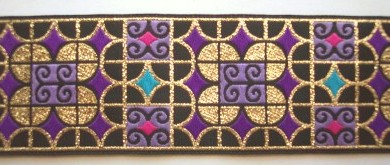 Black/Purple/Gold 1 3/4" Jacquard