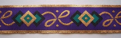 Purple/Gold 1 1/4" Jacquard
