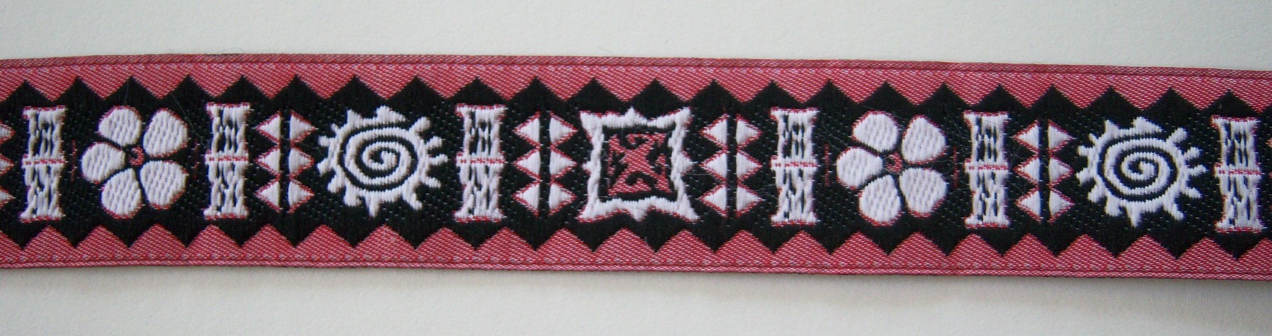 Black/Dusty Rose 1 Inch Jacquard