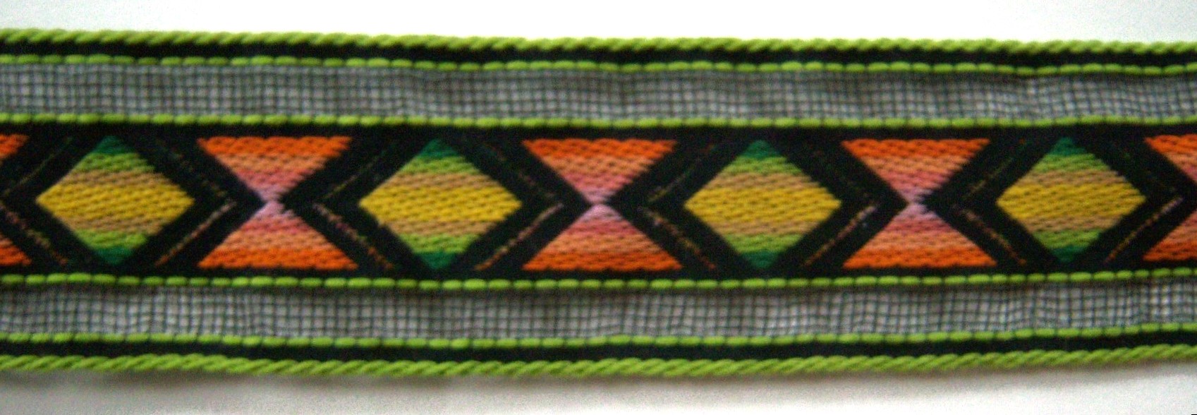 Green/Orange 1 1/2 Inch Jacquard