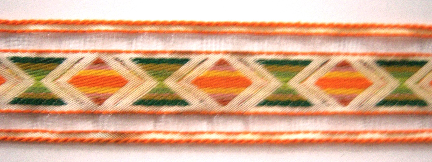 Orange/Green 1 1/2 Inch Jacquard