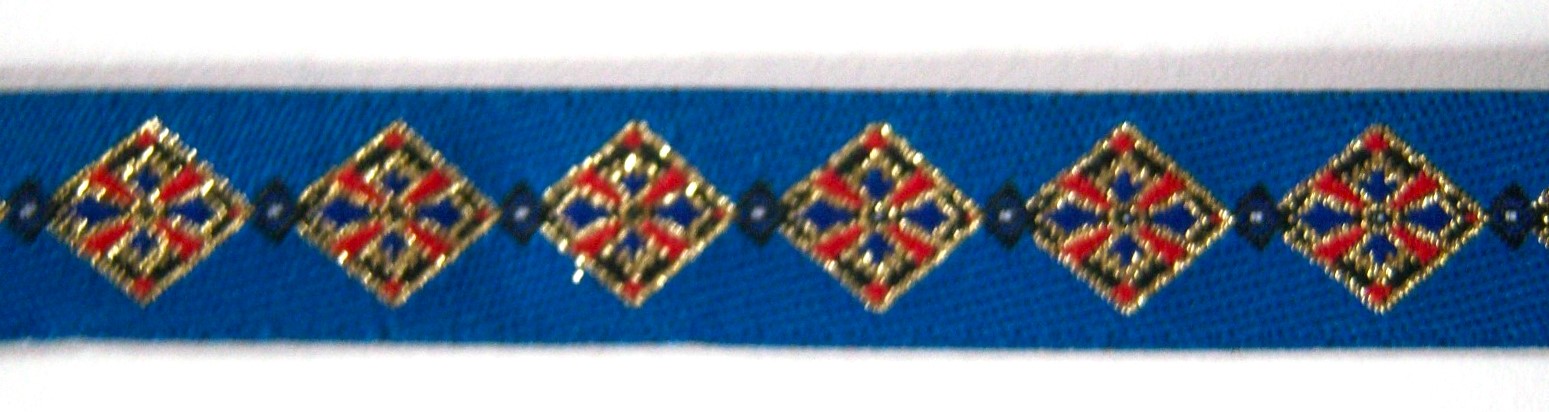 Royal/Red/Gold 9/16" Jacquard