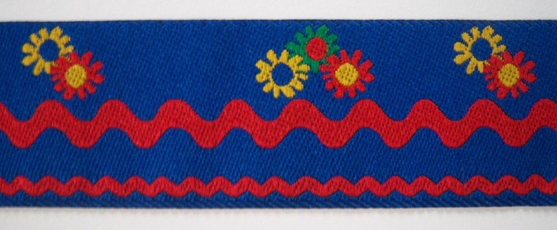 Royal/Red 1 7/16 Inch Jacquard