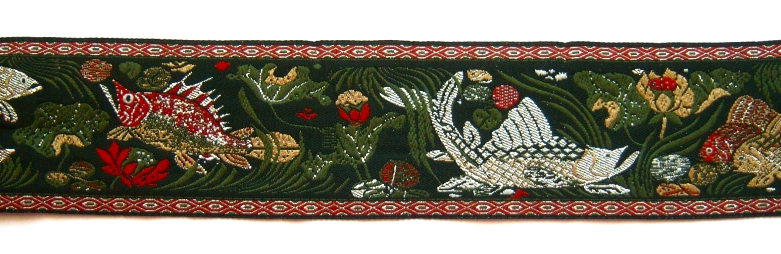 Black/Silver Fish 1 7/8" Jacquard