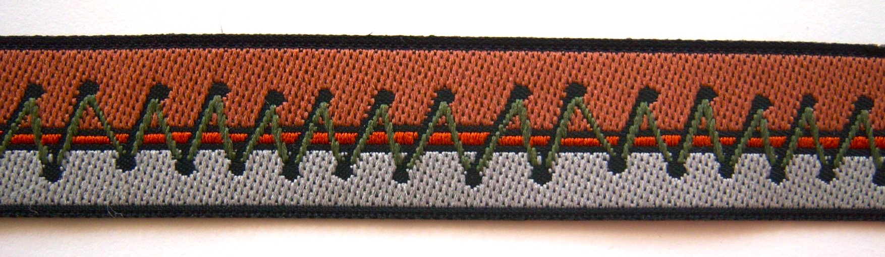 Brown/Grey/Olive 3/4 Inch Jacquard