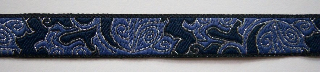Navy/Silver 1/2" Jacquard