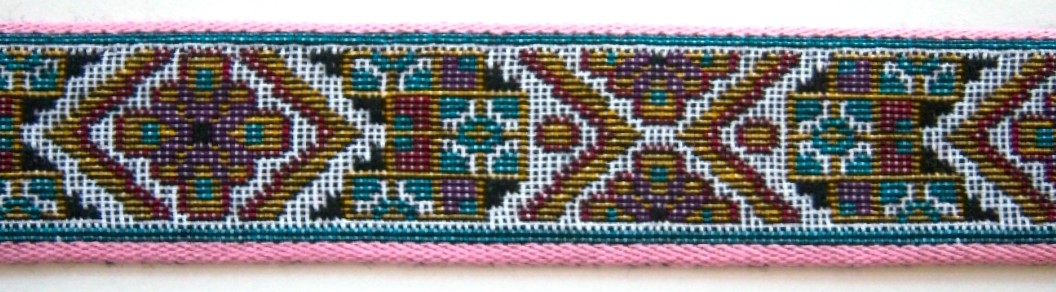 Pink Edge Cotton 1" Webbing