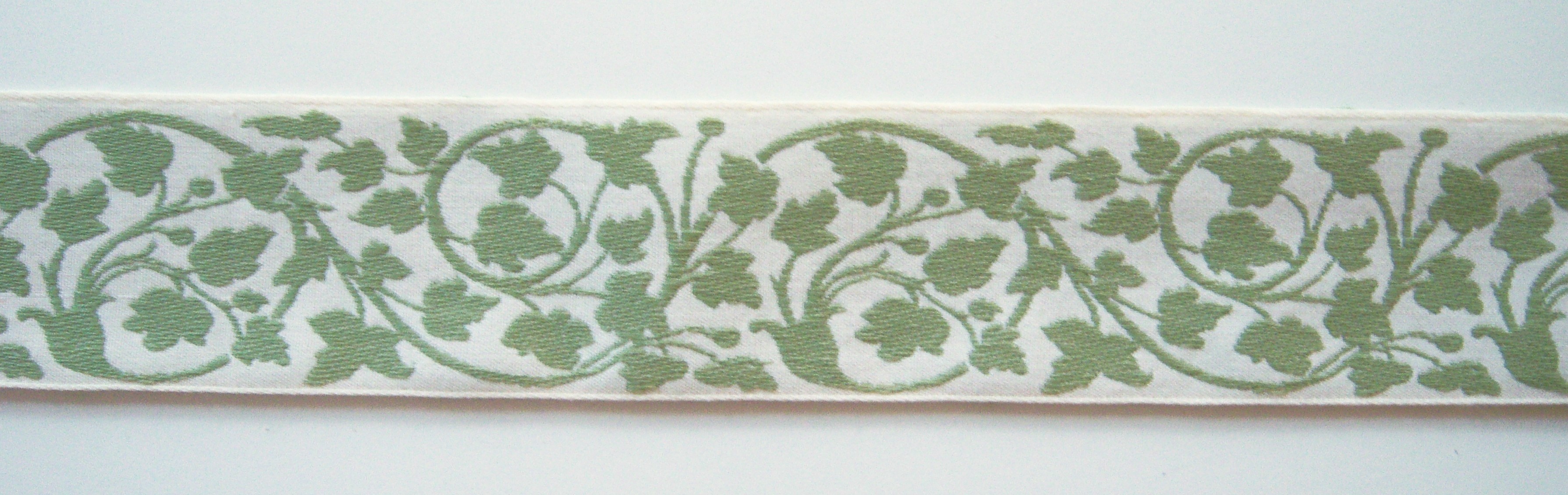 Ivory/Willow 2 3/16 Inch Jacquard