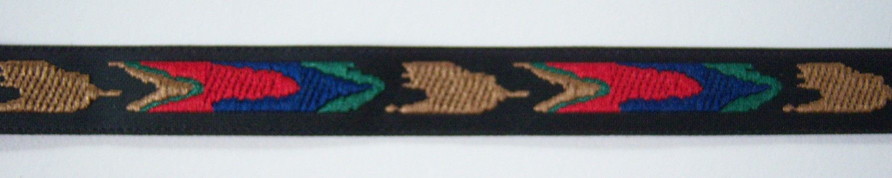 Black/Red 1/2" Jacquard