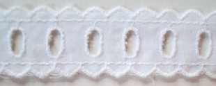 White 1" Entredeux Eyelet