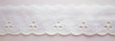 Natural White 1 1/4" Eyelet Lace