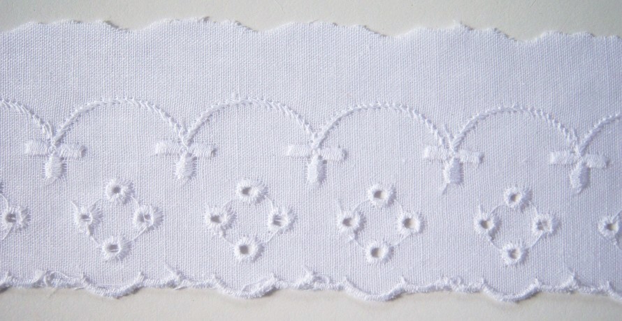 White 2 1/4" Eyelet Lace