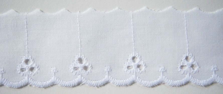 White 1 1/2" Eyelet Lace
