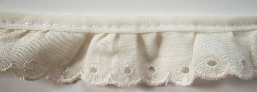 Candlelight 1 1/8" Ruffled Eyelet Lace