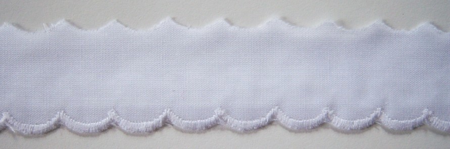 White 1" Scalloped Eyelet Lace