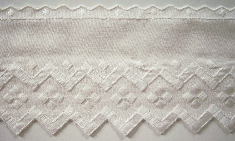 Ivory Diamond 4" Cotton Eyelet Lace