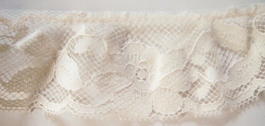 Natural 2 1/4" Gathered Lace