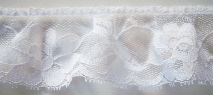 White 2 1/4" Ruffled Lace