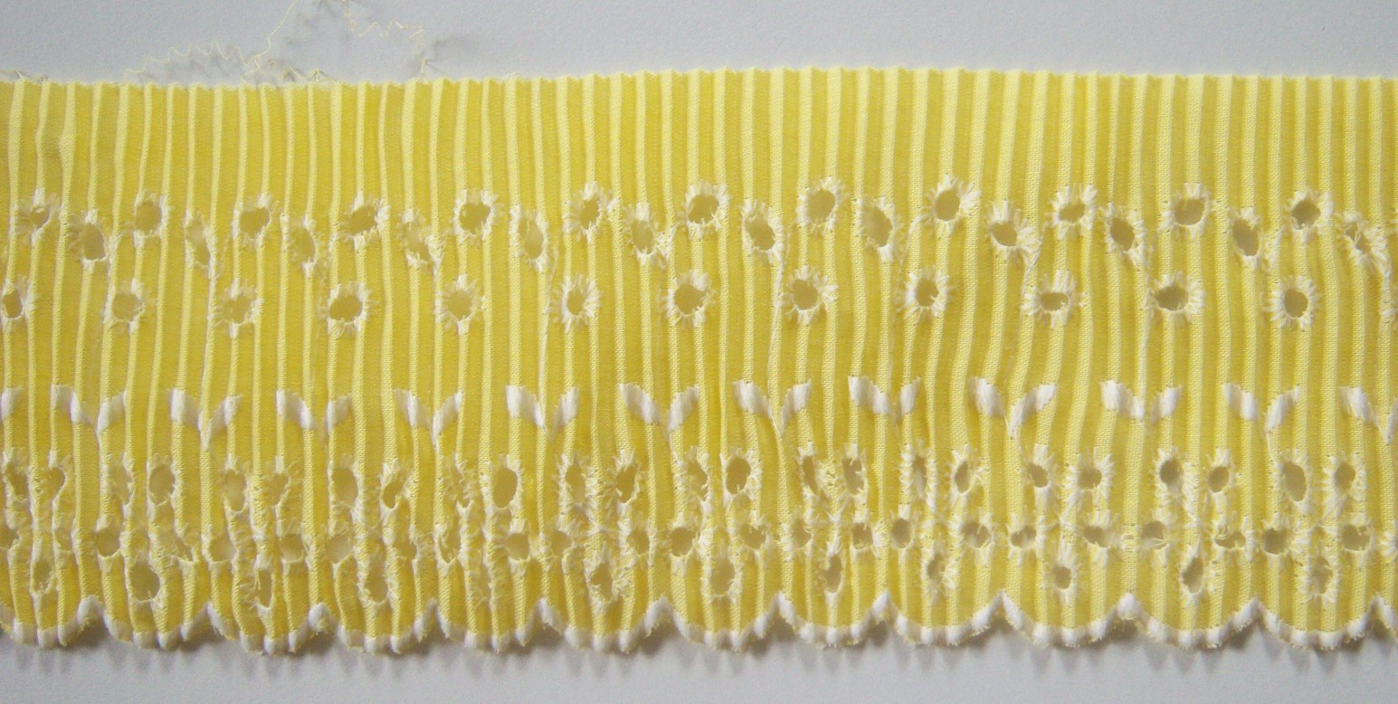 Yellow Pleated 3 1/2" Eyelet