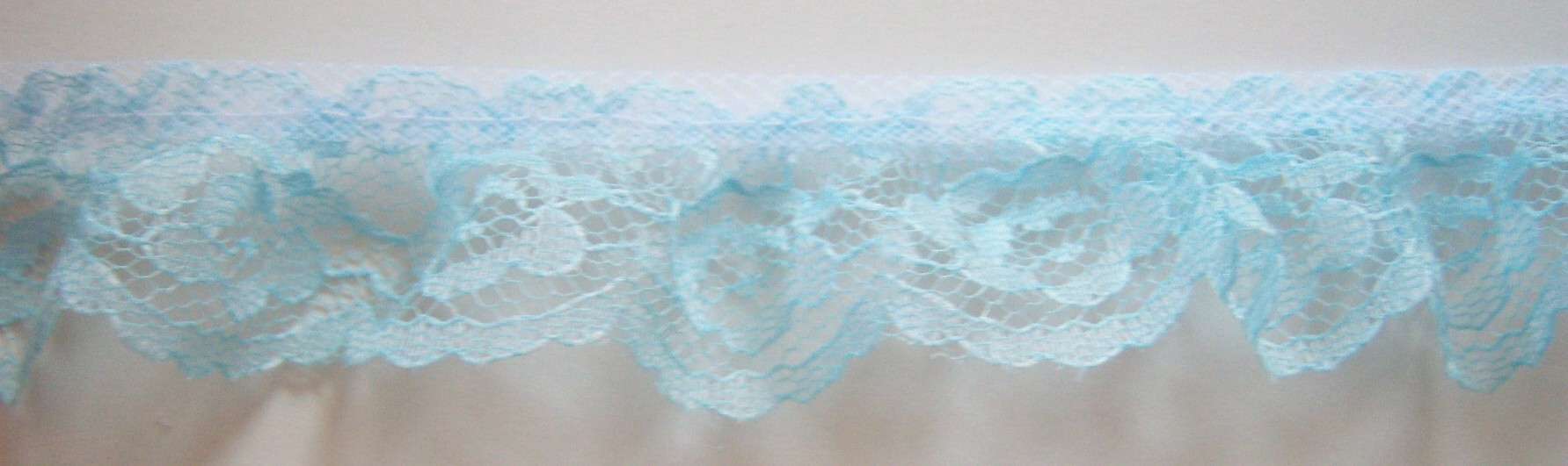 Sky Blue 1 1/4" Ruffled Lace