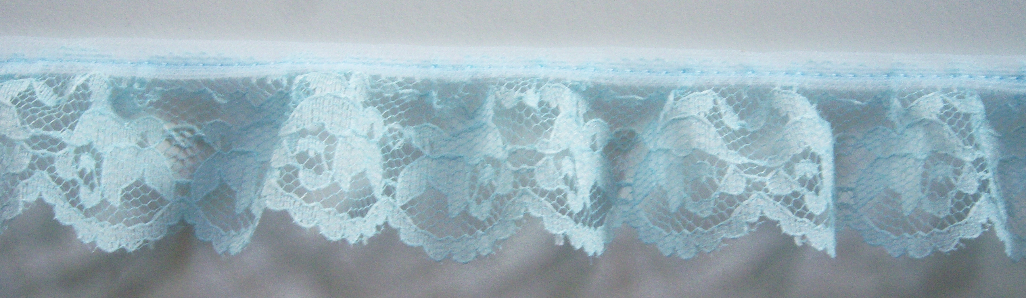 Baby Blue 1 1/4" Ruffled Lace