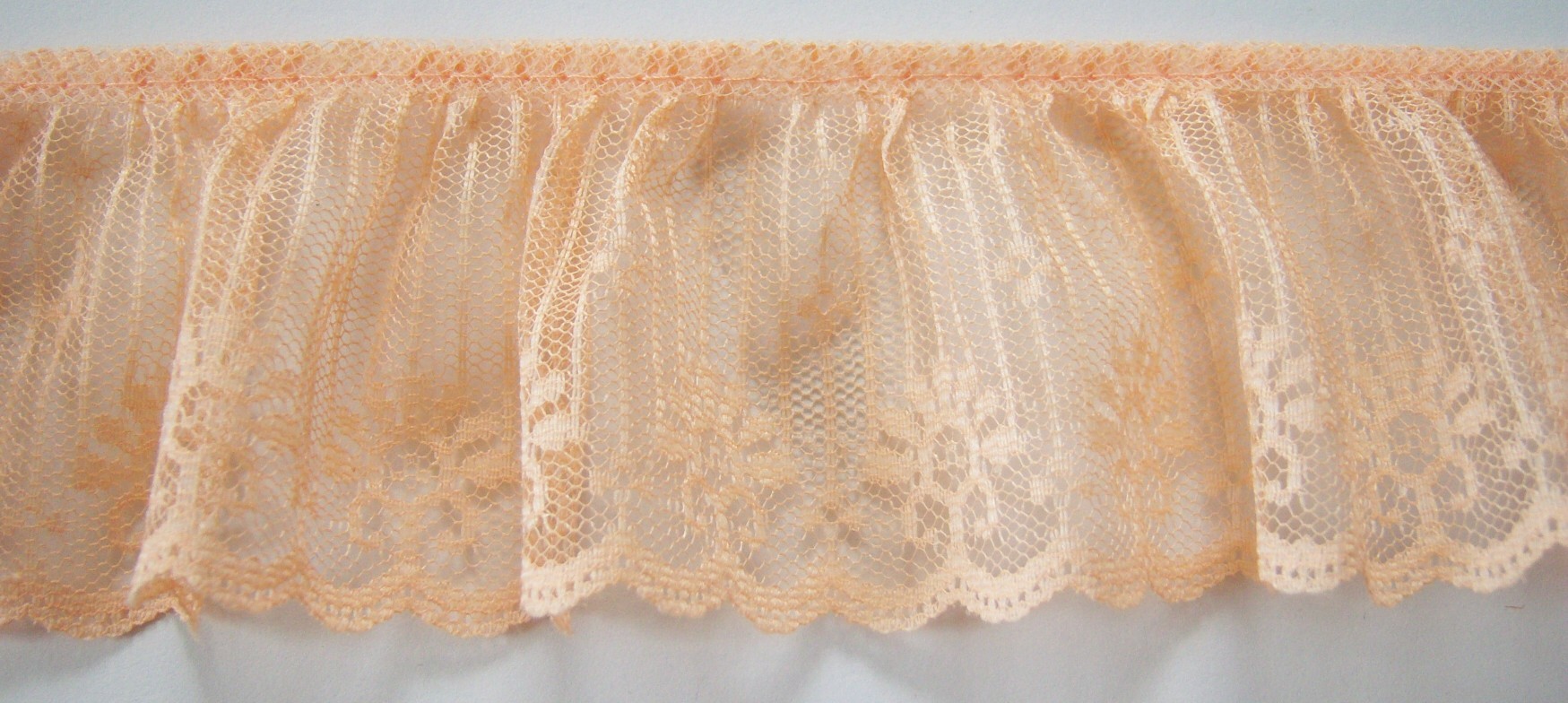 Peach 2 1/2" Ruffled Lace