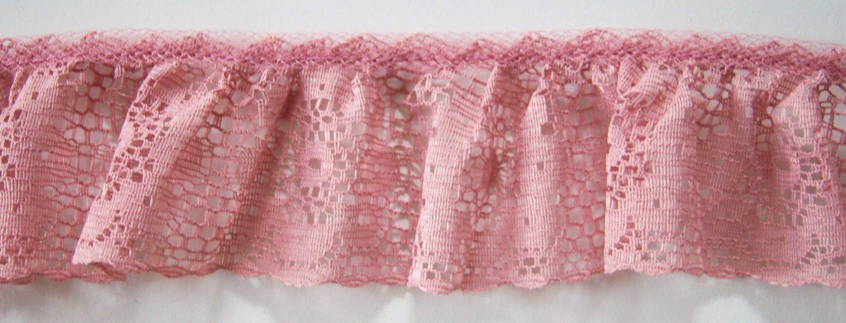 Dusty Rose 1 7/8" Ruffled Lace