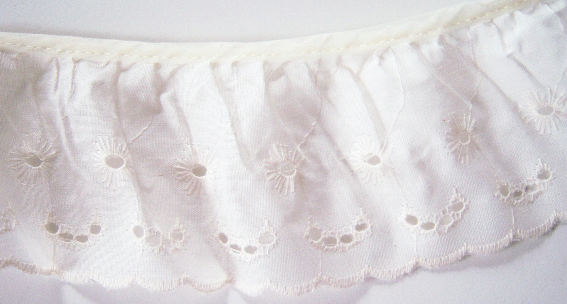 Natural White Ruffled Eyelet Lace