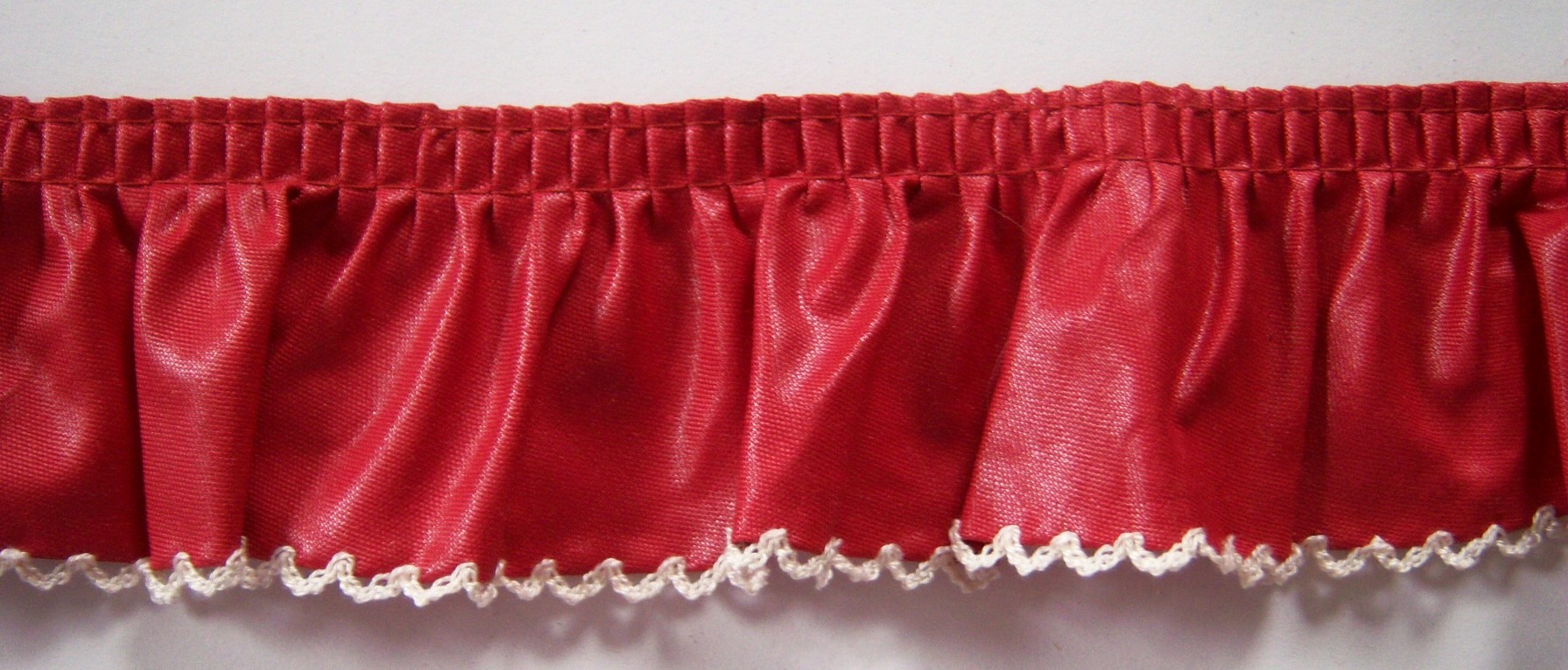 Brick/Ivory 2" Pleated Lace