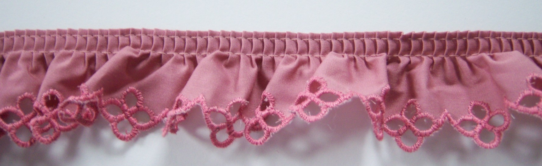 Dusty Rose 1 3/4" Ruffled Eyelet Lace