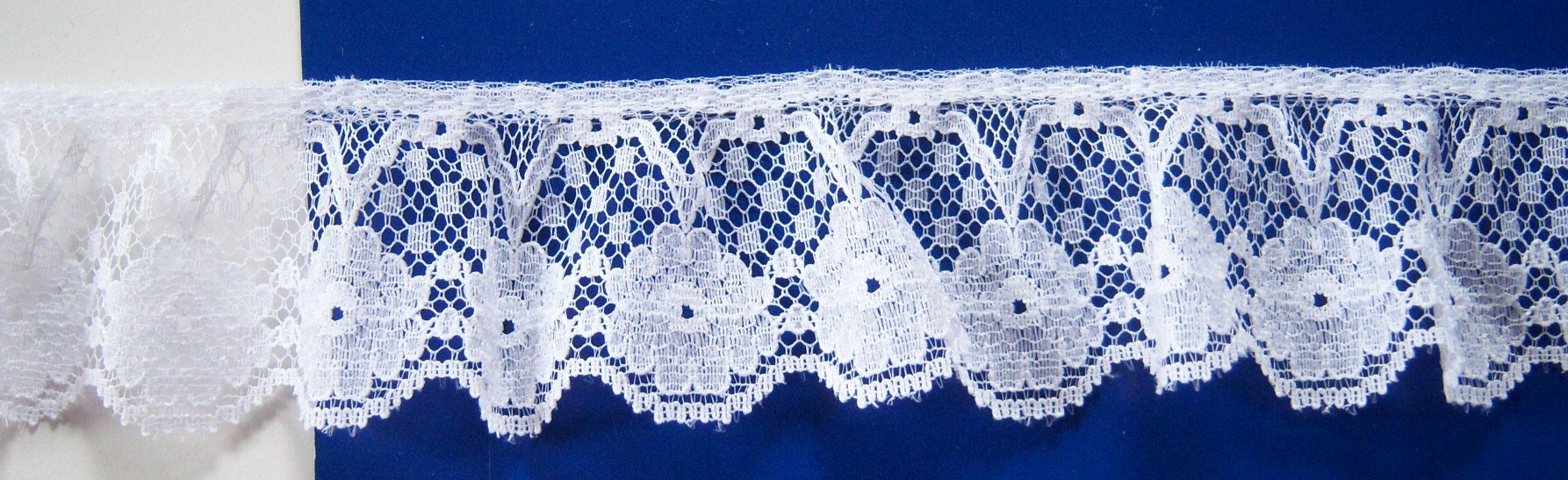 White 1 3/4" Ruffled Lace