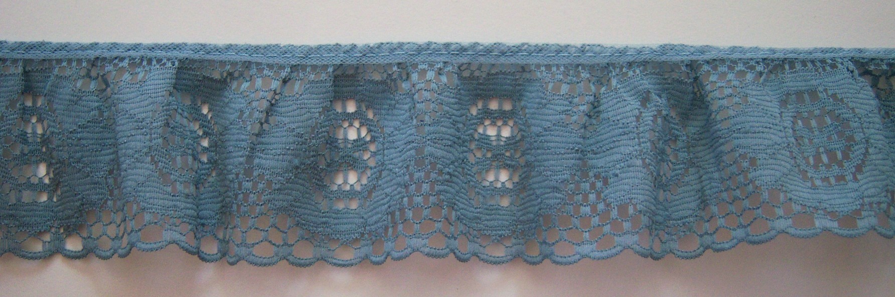 Stone Blue 2 1/4" Ruffled Lace