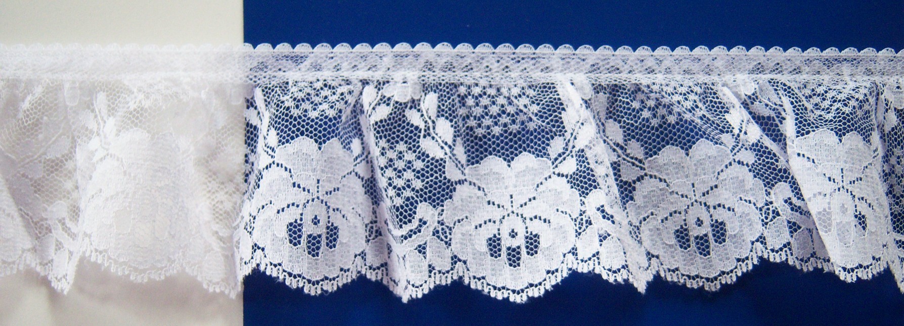 White 2 3/4" Ruffled Lace