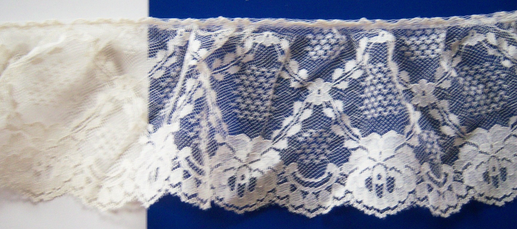 Ecru 3 3/4" Gathered Lace
