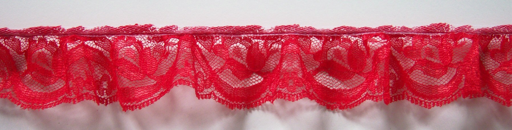 Red shiny 1 1/4" Ruffled Lace