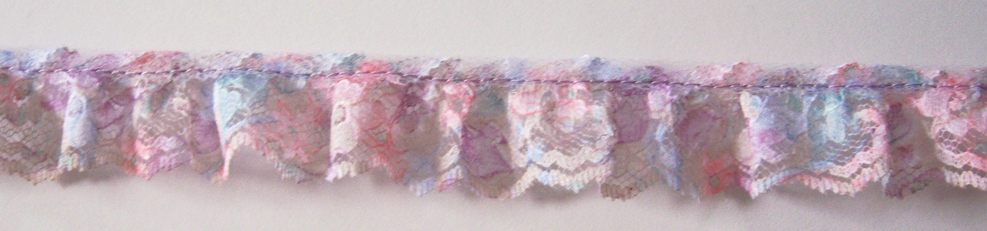 Orchid Multi Floral 1" Ruffled Lace