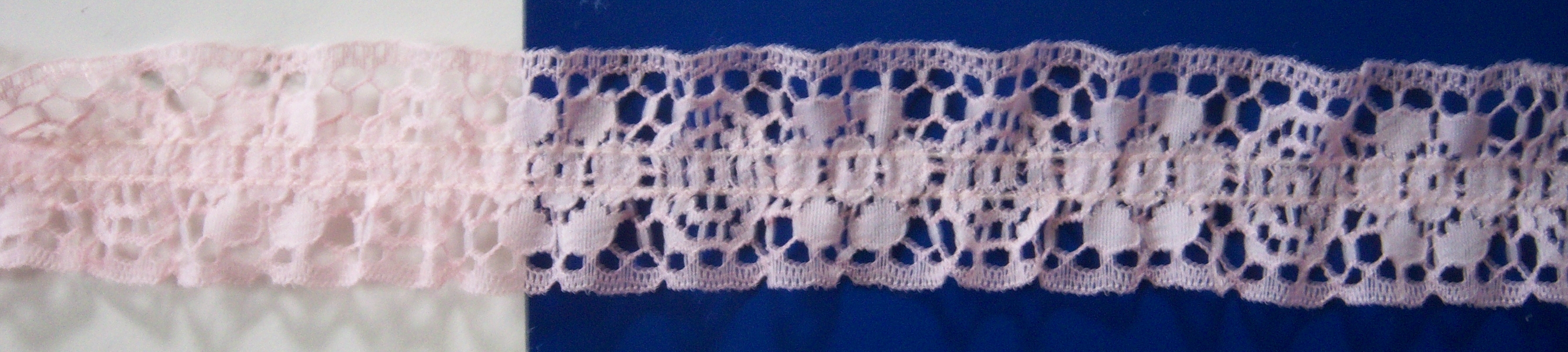 Pink 1 1/4" Ruffled Lace