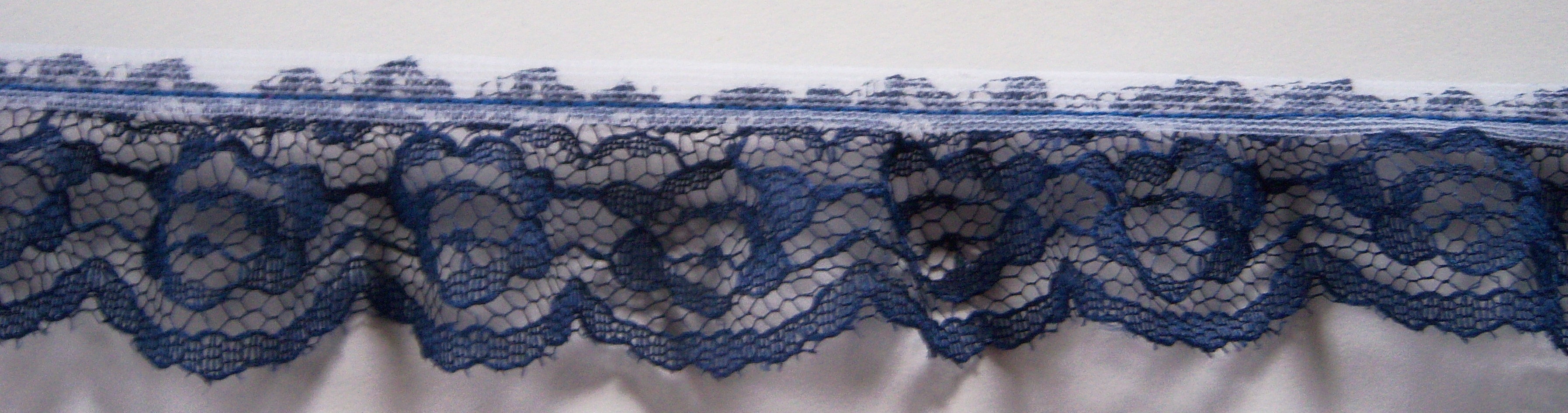 Navy 1 1/4" Ruffled Lace