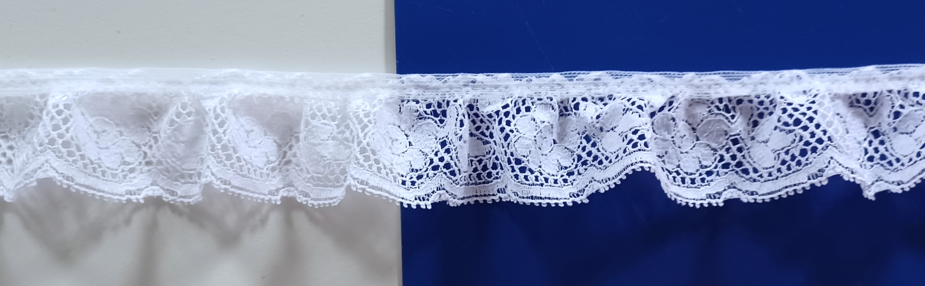 White 1 1/2" Ruffled Lace