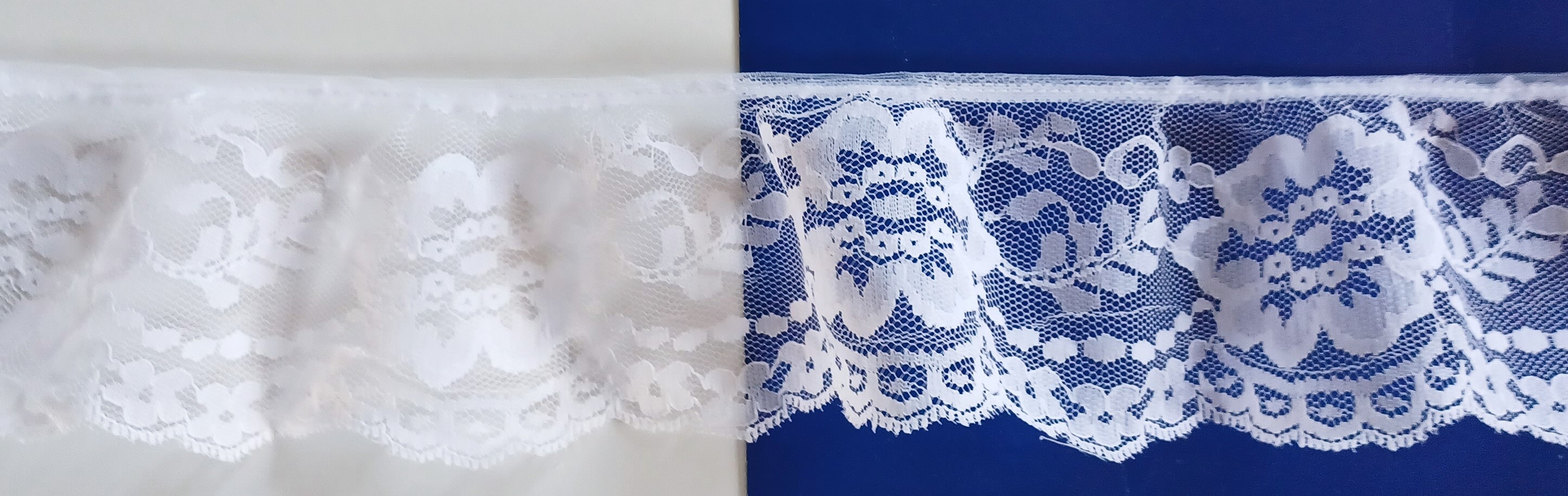 White 3 1/2" Ruffled Lace