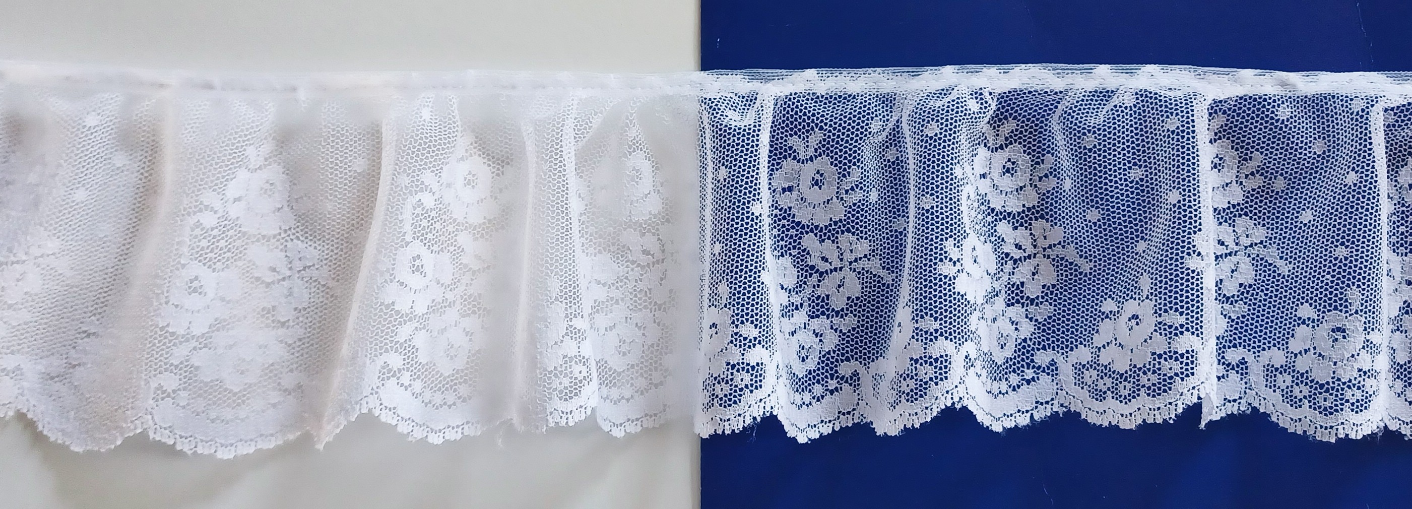White 3 3/4" Ruffled Lace