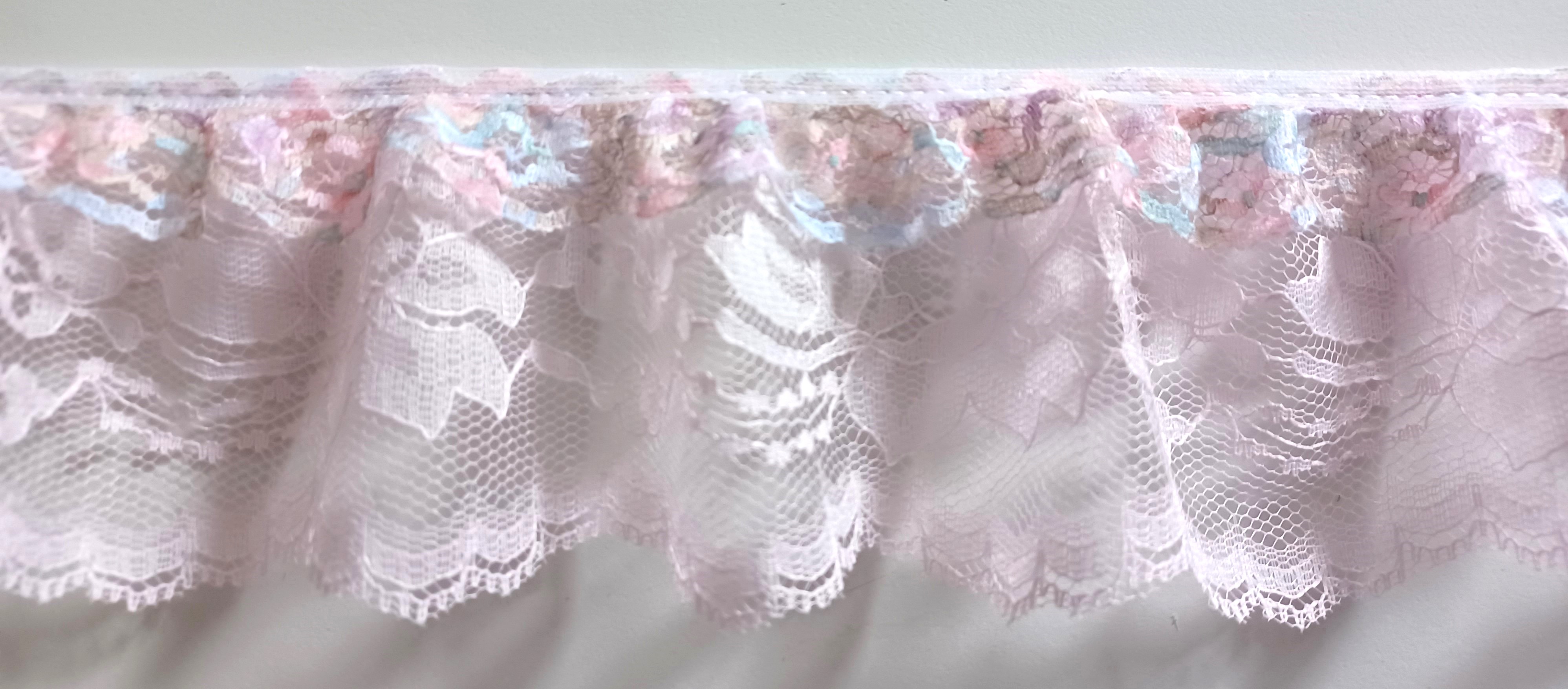 Floral/Pink 3" Gathered Lace