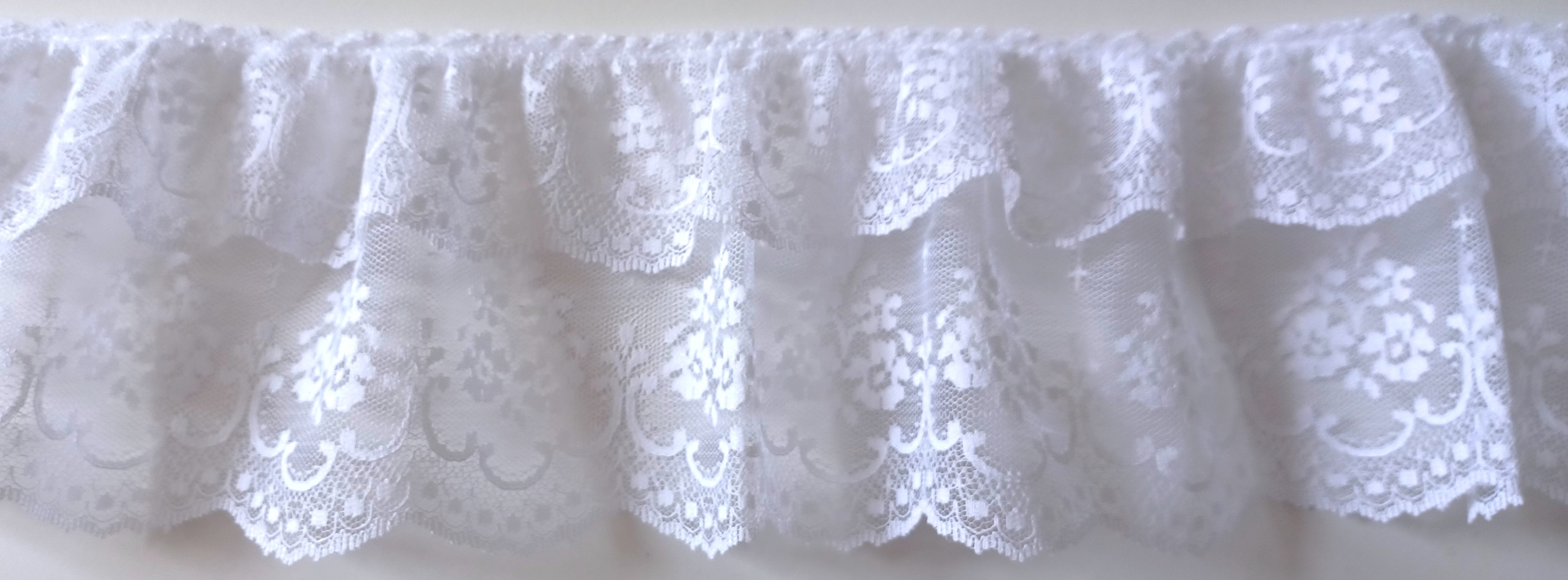 White/White 5" Gathered Lace