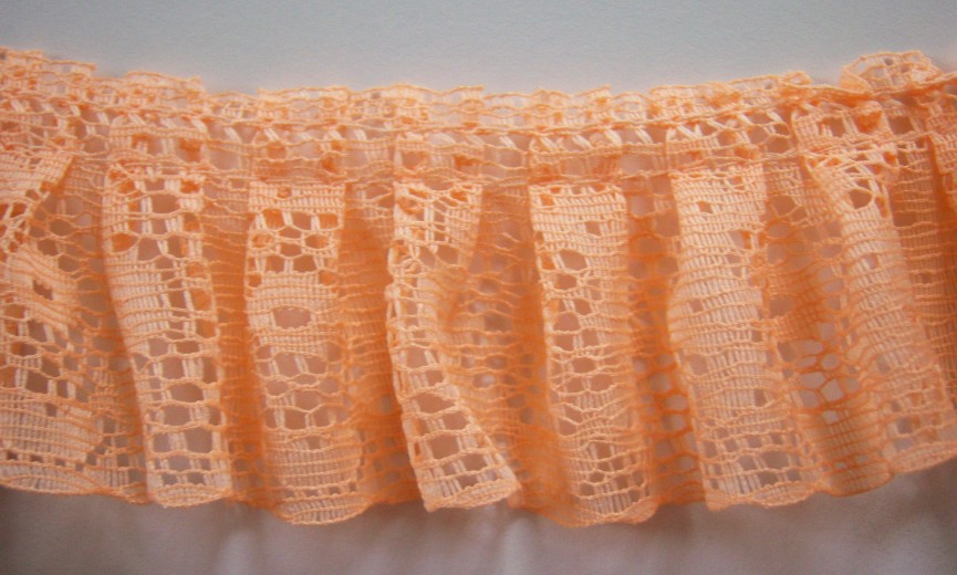 Peach Firm 2" Ruffled Lace