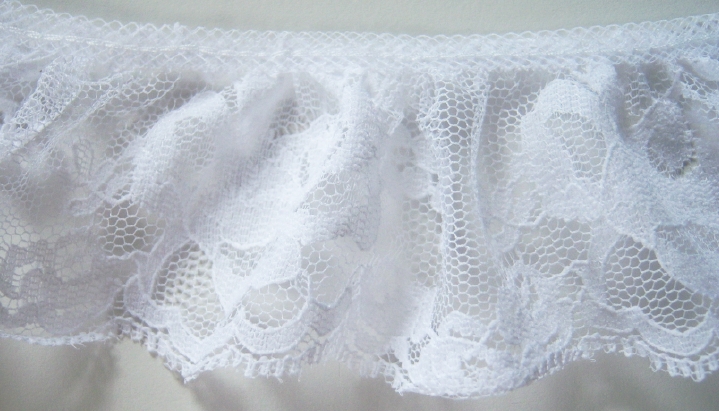 White 2 3/8" Ruffled Lace