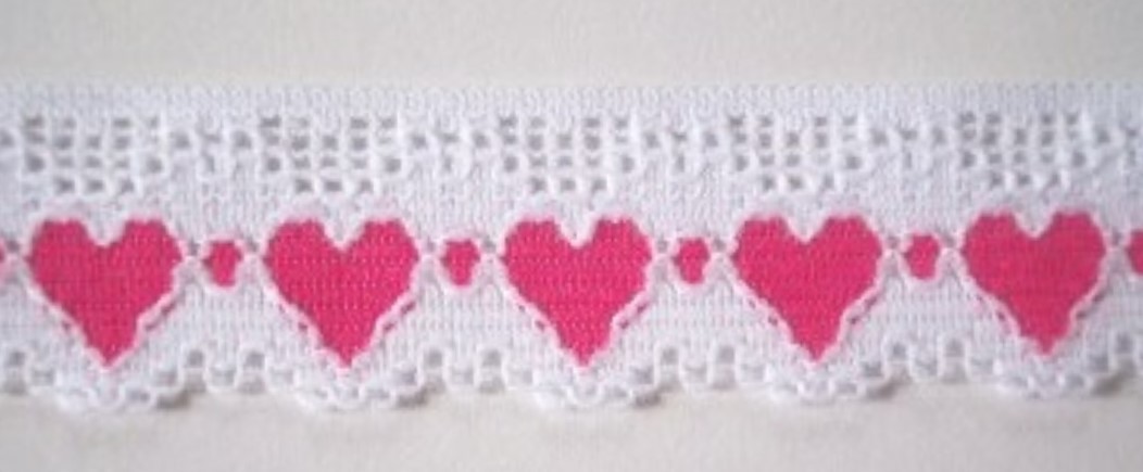 White/Shocking Hearts Lace