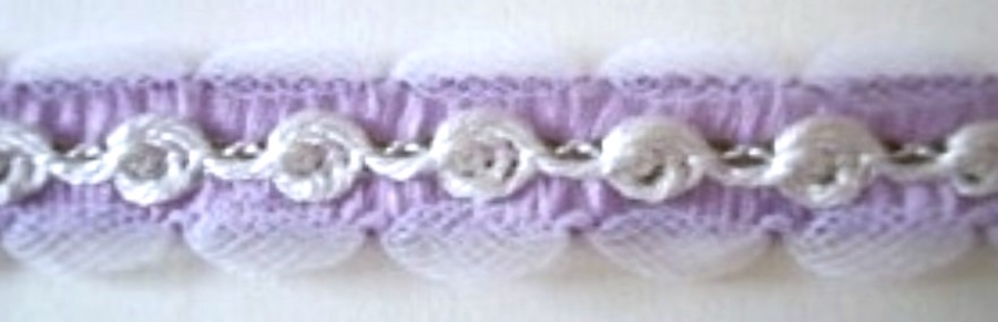Lavender/White 3/4" Rosebraid