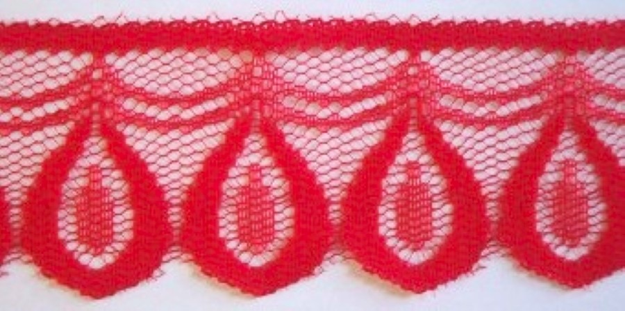 Red Shiny 1 1/2"Teardrop Lace