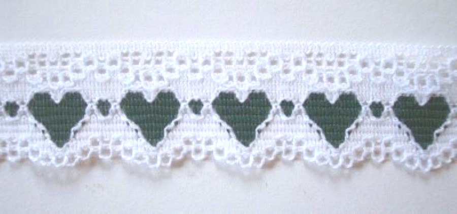 White/Pine Hearts Lace